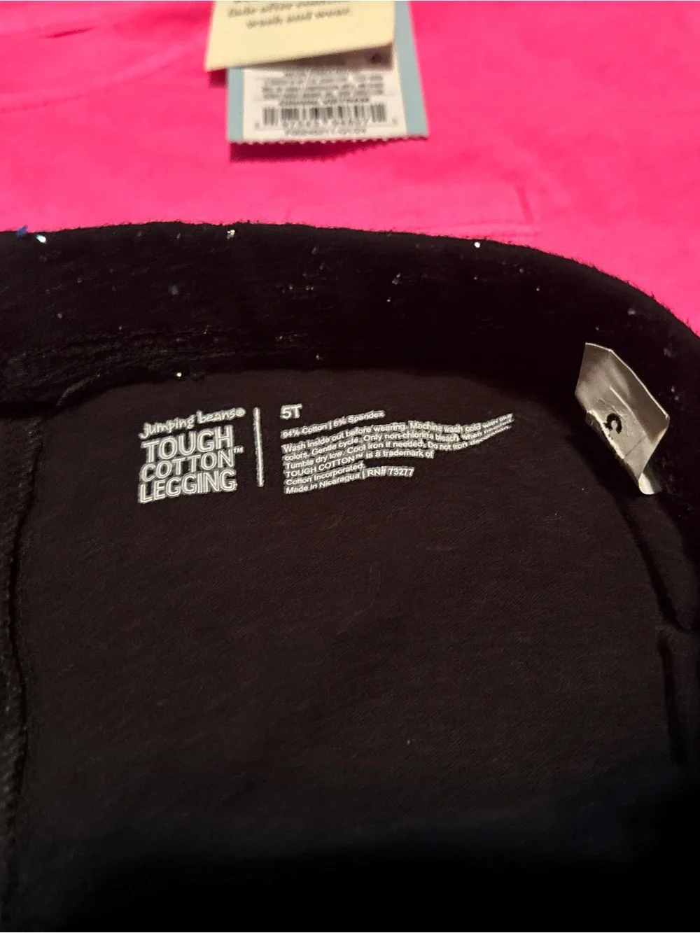NWT Cat & Jack Hot Pink Tee with Black Sparkle Leggings
